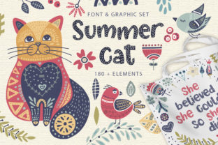 Summer Cat Font for Scandinavian Editorial Design